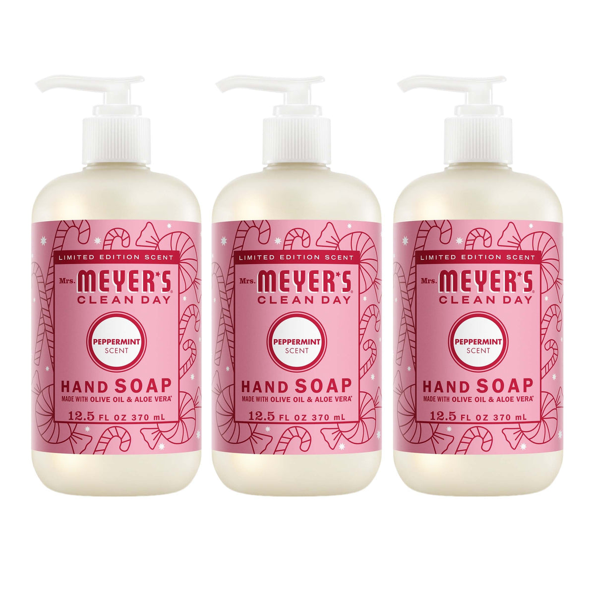 Mrs. Meyer's Peppermint Liquid Hand Soap 3-count Bundle